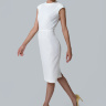 Белое платье-футляр из шелкового крепа